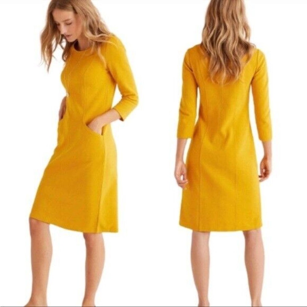 Boden Jasmine Ottoman Dress, saffron yellow, US size 10R